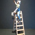 Maler auf Bockleiter