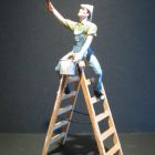 Maler auf Bockleiter